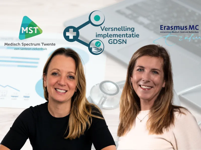 Myrthe Balk en Claudia Andeweg project coördinatoren koplopers ziekenhuizen voor de implementatie van GDSN